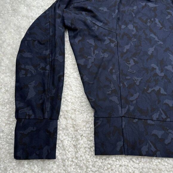 Athleta Farallon Cropped Sweatshirt Blue Camo - Picture 4 of 11